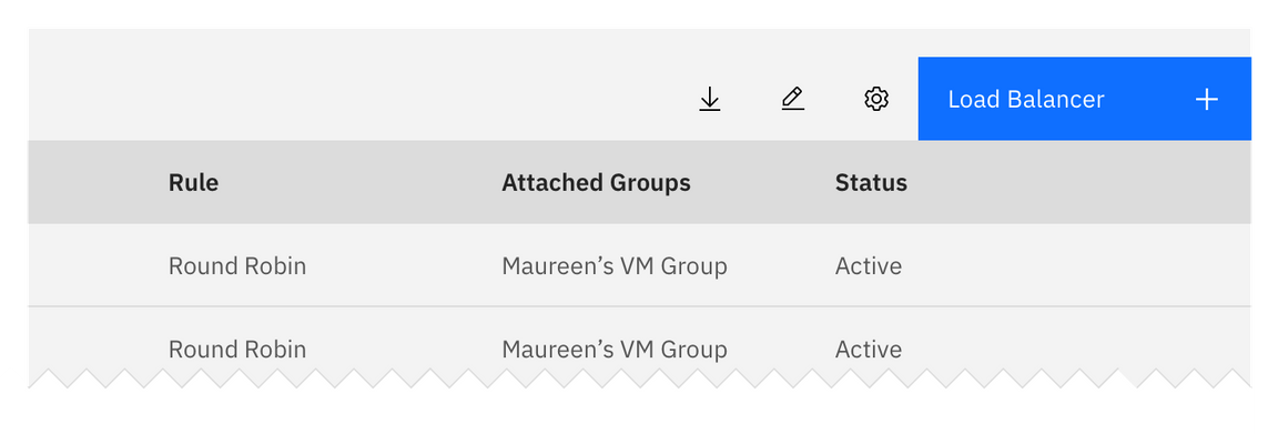 Example of add as a button with an icon in a data table